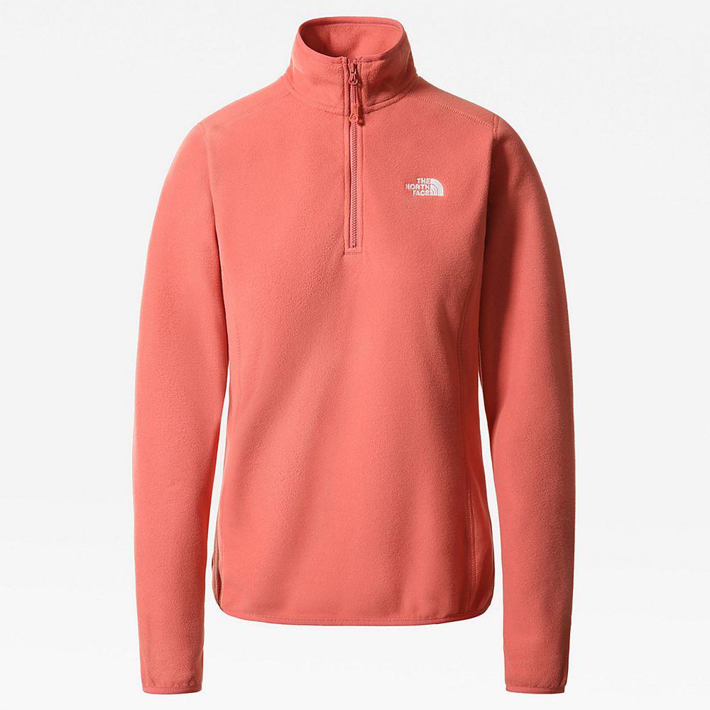 The North Face 100 Glacier Quarter-Zip Γυναικεια Fleece - Ροζ (GCAV25649)